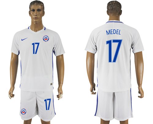 Chile #17 Medel Away Soccer Country Jersey